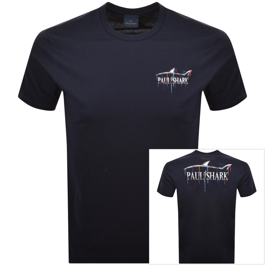 Paul And Shark Graphic T Shirt Navy | Mainline Menswear us